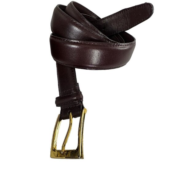 Mens 42 Leather Belts Set Lot Bundle of 4 Brown Burgundy Tawny Black Dress Work - Picture 4 of 16